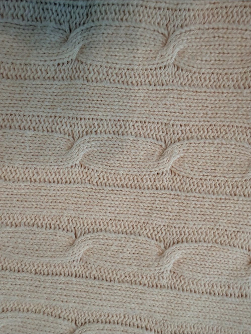 Vintage Soft Cable Knit Throw Blanket - Cream - Picture 2 of 5